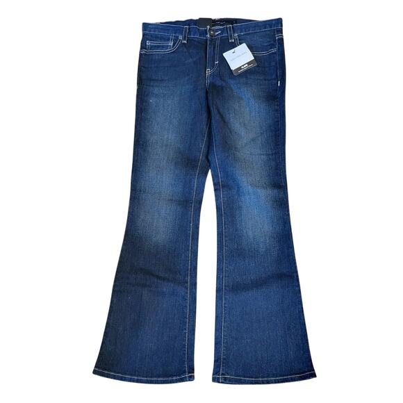 NWT Calvin Klein Jeans Women's Size 6 Blue Low Rise Flare Dark Wash - Picture 1 of 15